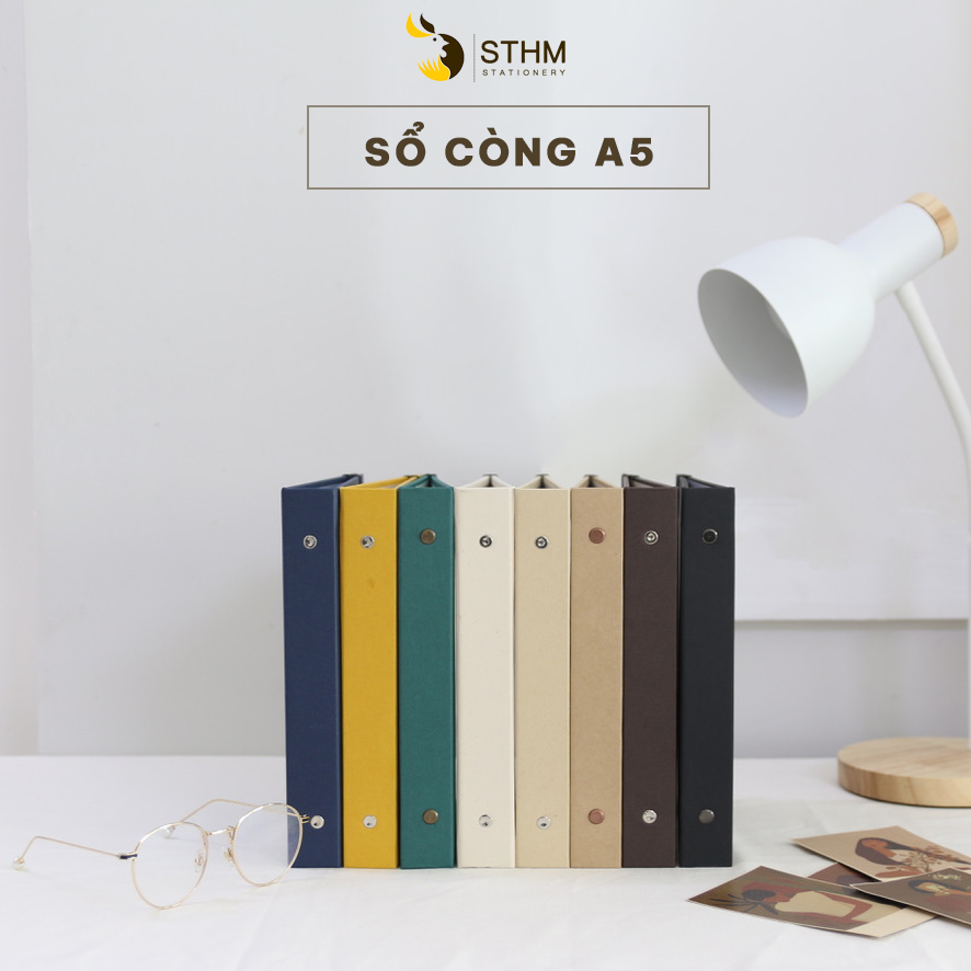 [STHM stationery] - Bìa sổ còng 6 lỗ cao cấp - Khổ A5 - Không kèm ruột