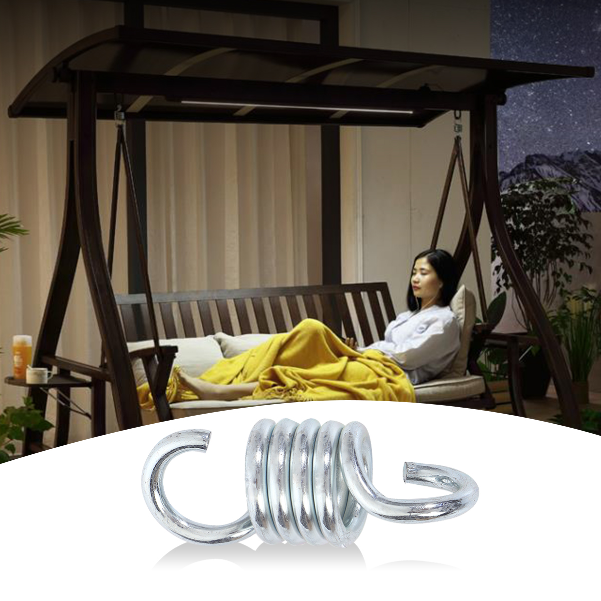 1 Set ĐẦM XÒE Móc Treo Hiên Nhà Xoay Với Ốc Vít Cho Sân Chơi Võng Yoga