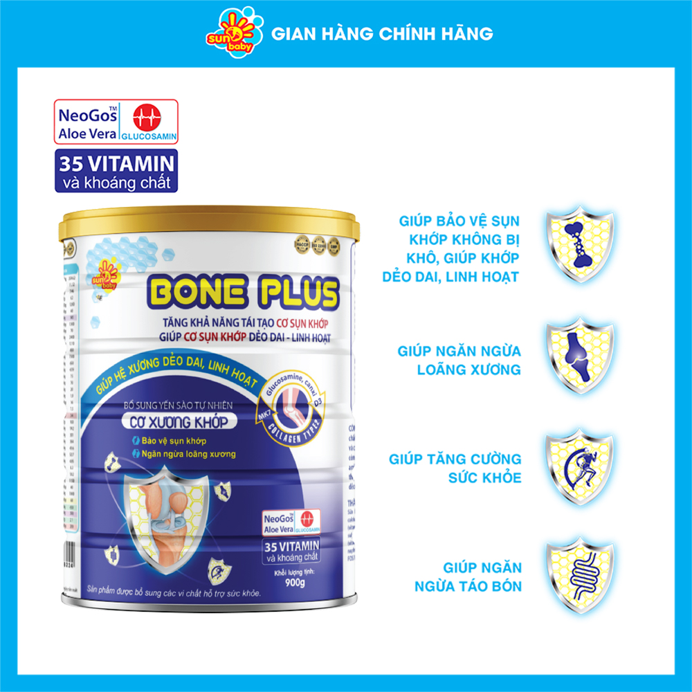 [MUA 2 TẶNG 1] Sữa bột Bone Plus dinh dưỡng cơ xương khớp (900g) Sunbaby