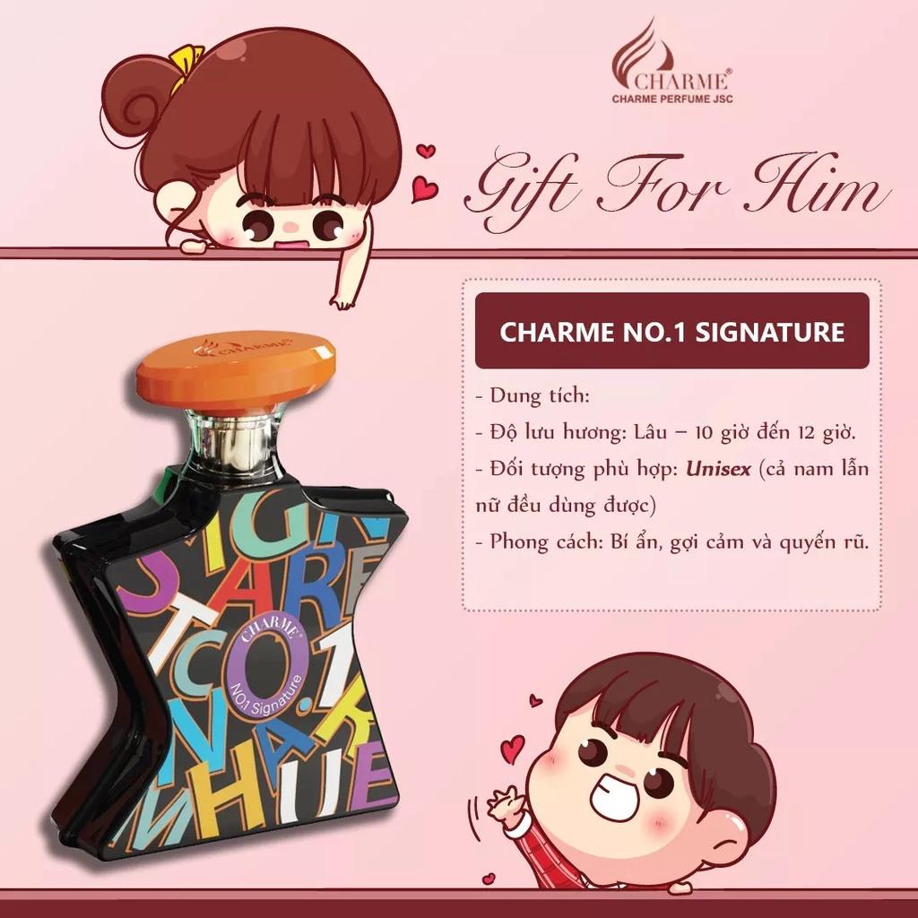 Nước Hoa Unisex CHARME N0.1 SIGNATURE 15ml Lưu Hương Lâu Phong Cách Nhẹ Nhàng, Tưới Mát Chính Hãng