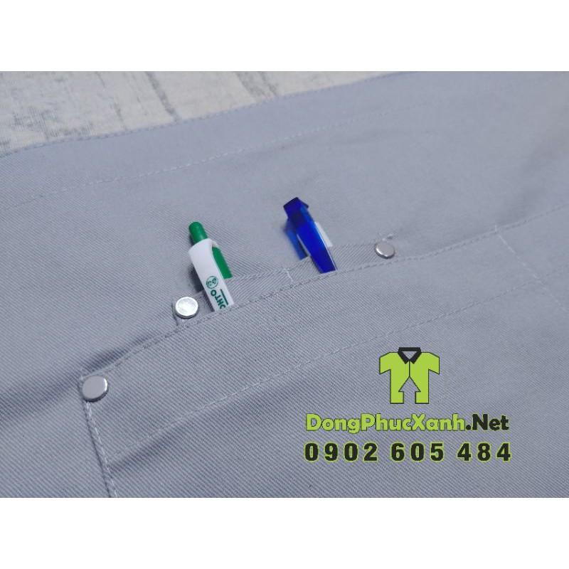 Tạp Dề Yếm Màu Xám Ghi