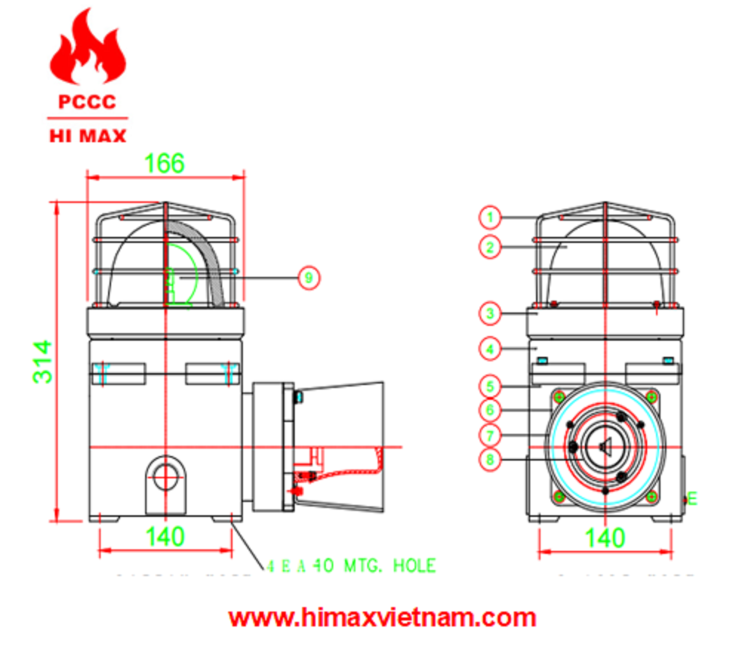 Còi đèn kết hợp chống nổ hi max FXAL