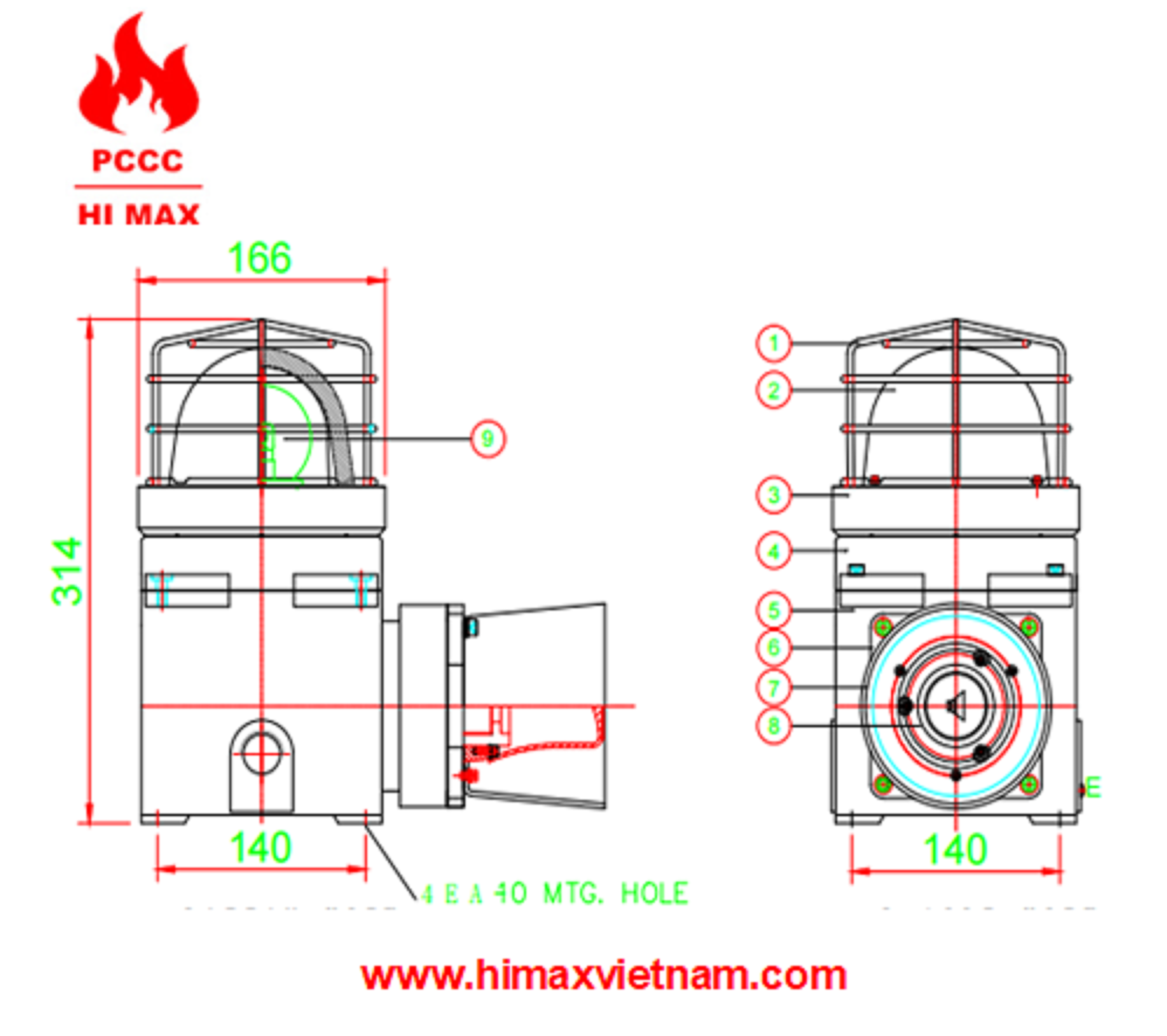 Đèn báo kết hợp còi hú chống nổ hi max FXAL