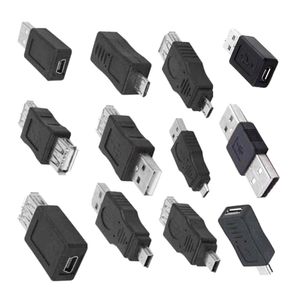 12 Trong 1 OTG Adapter Chuyển Đổi Bộ USB 2.0 Nam Đến Nữ Nối Bộ