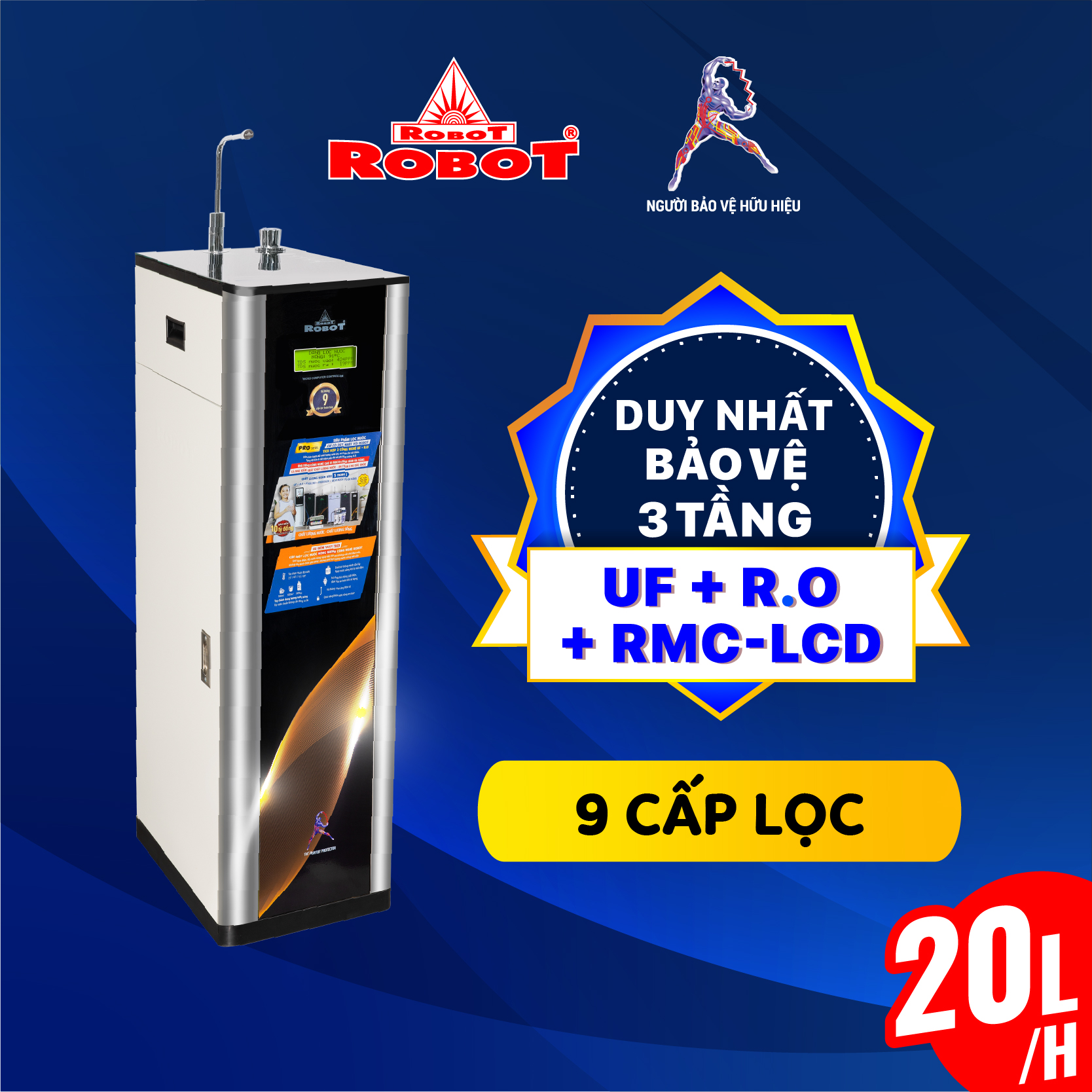 Máy Lọc Nước ROBOT Nóng Nguội Công Nghệ Lọc R.O + UF Classy Pro 339GH-UR - Hàng chính hãng