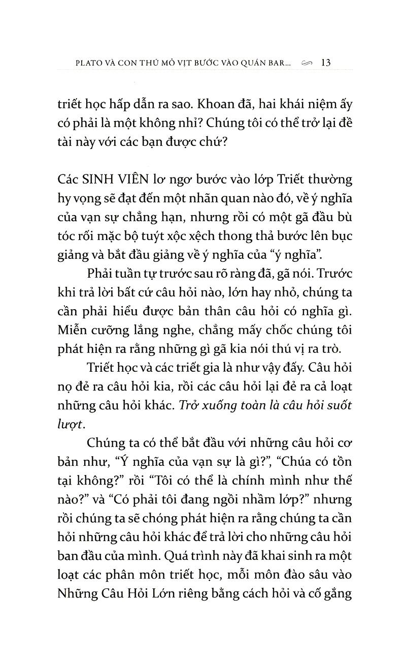 Sách Plato Và Con Thú Mỏ Vịt Bước Vào Quán Bar (Tái Bản 2018 )