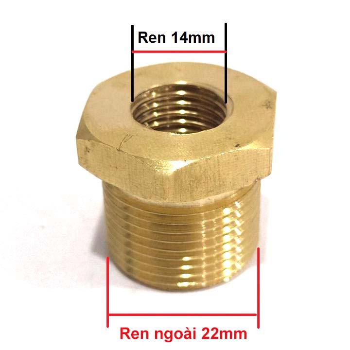 Khớp chuyển ren ngoài 22mm sang ren trong 14mm – phụ kiện máy rửa xe – khớp nối chuyển ren – đầu nối ren 22mm C0004-28