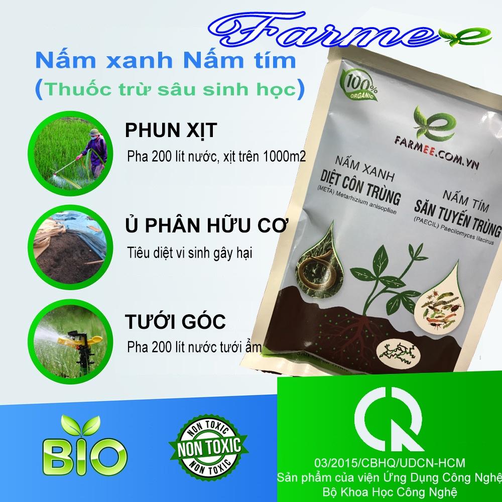 Vi sinh diệt trừ nấm bệnh Nấm xanh Nấm tím farmee 20 gói 0.5 kg, săn tuyến trùng, diệt sùng đât, cuốn chiếu, sâu rầy