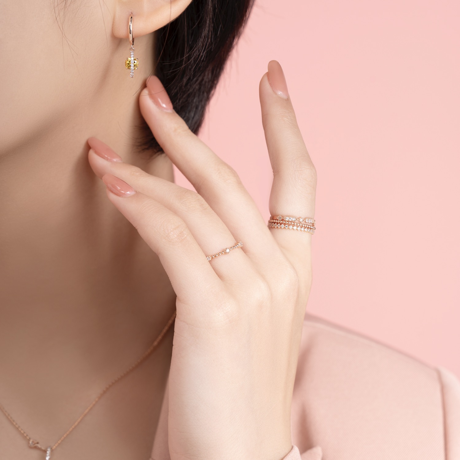 Nhẫn Nữ Vàng Tây 14k NLF443 Huy Thanh Jewelry