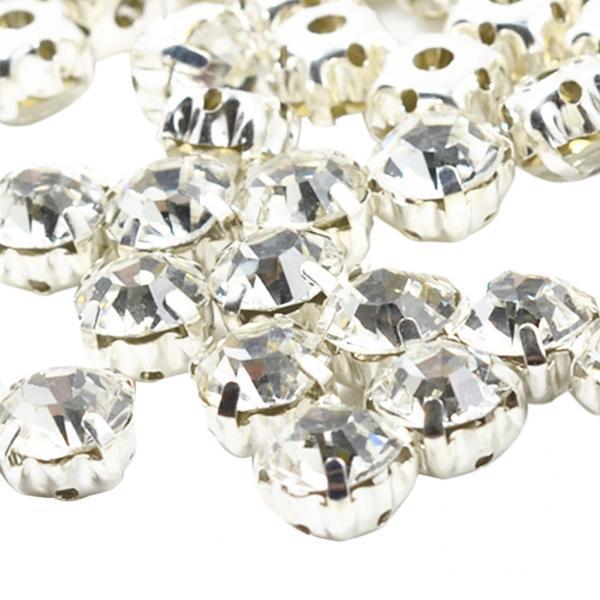 8-10pack 100 Pieces Diamante Sew On Crystals Rhinestone Beads Embellishment 7mm