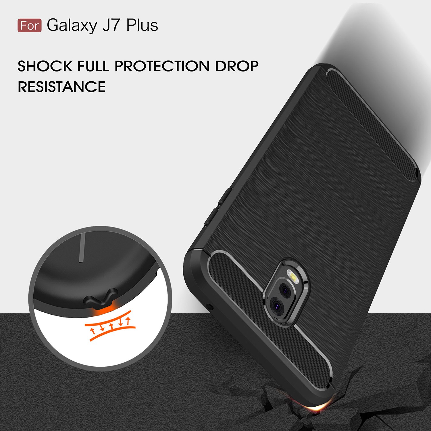 Ốp lưng chống sốc Likgus cho Samsung Galaxy J7 Plus  - Hàng chính hãng