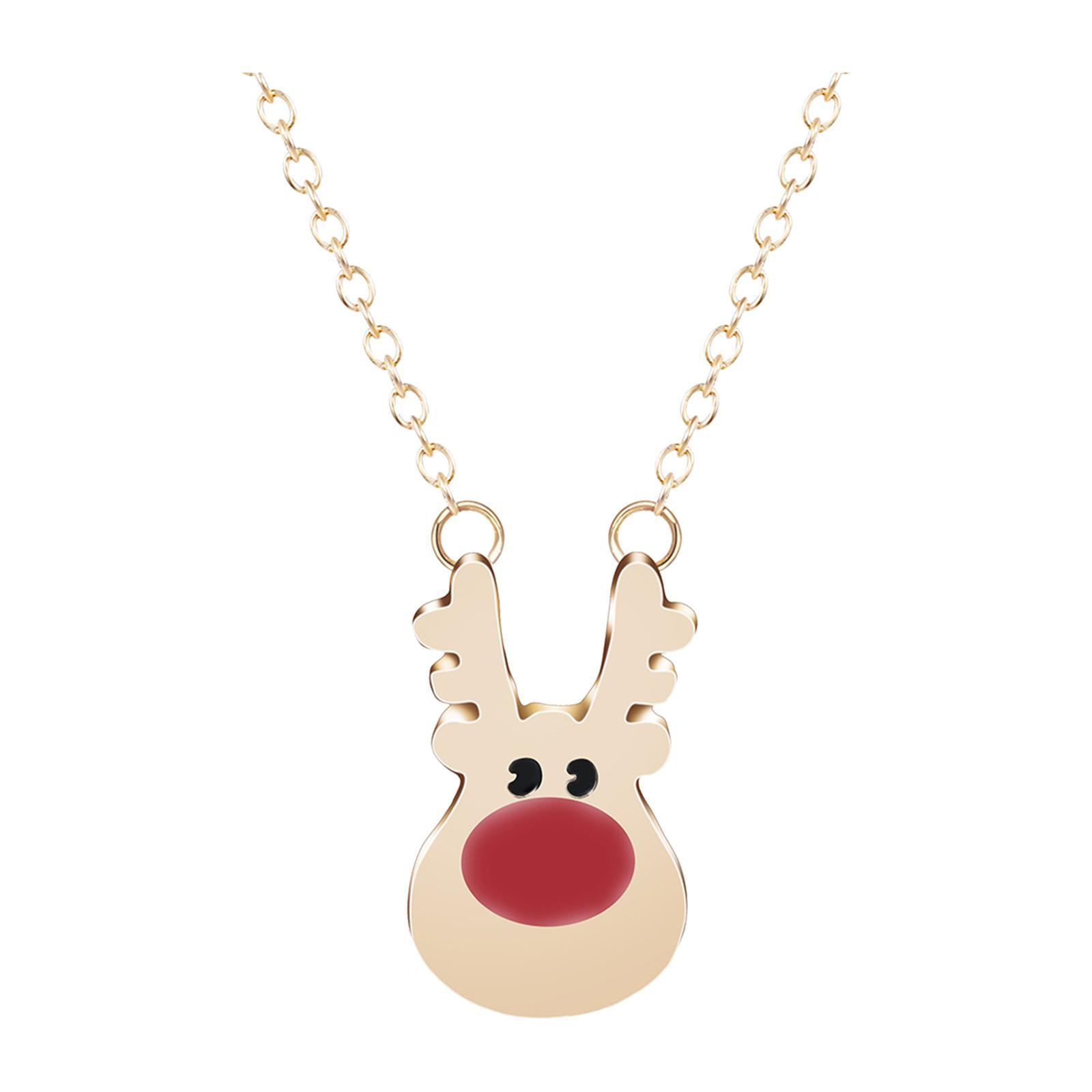 Pendant Necklace Luxury Fashion Red Nose Reindeer for Daily Wear Teens Anniversary