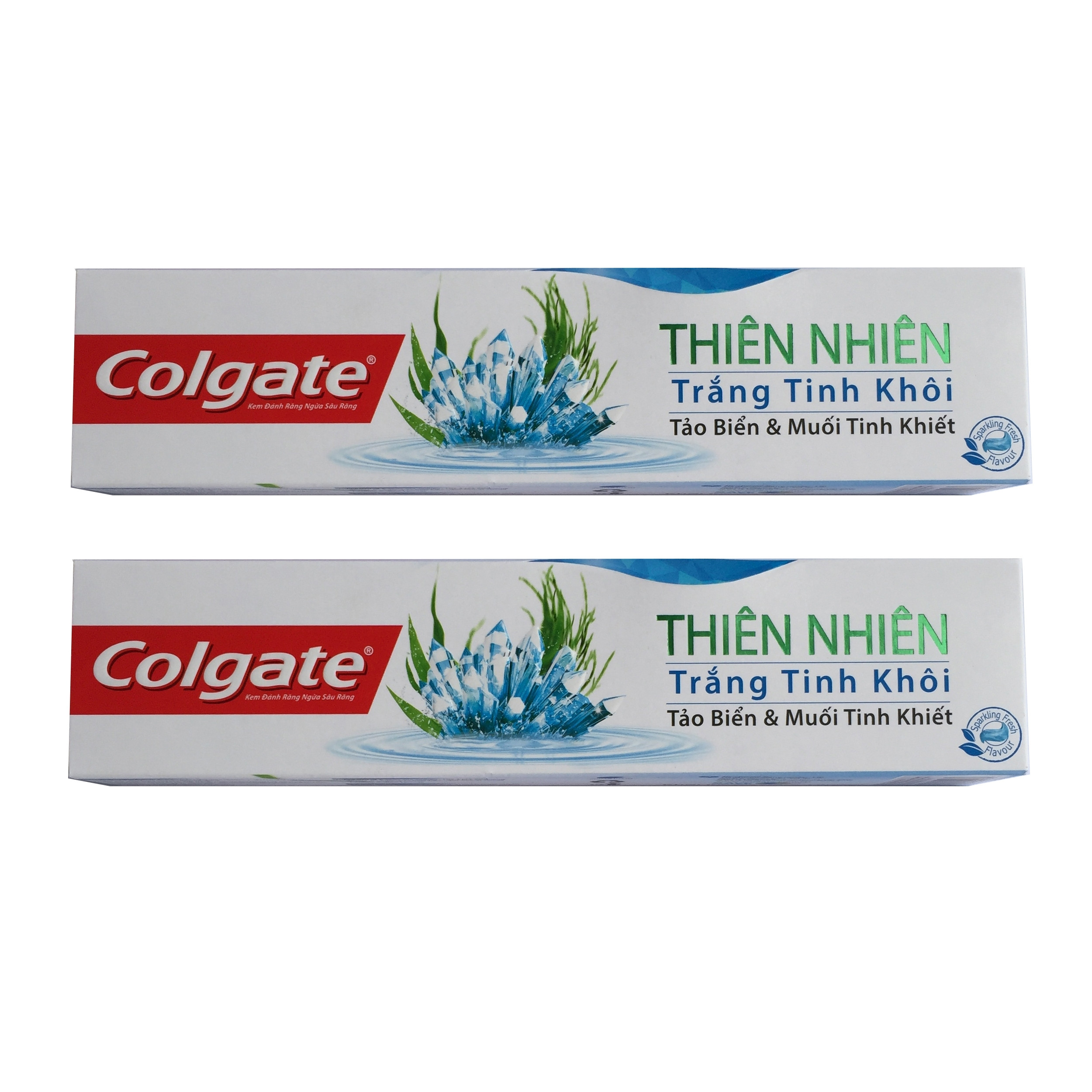 Combo 2 Kem Đánh Răng Colgate Thiên Nhiên Trắng Tinh Khôi - Tảo Biển &amp; Muối Tinh Khiết (180g)