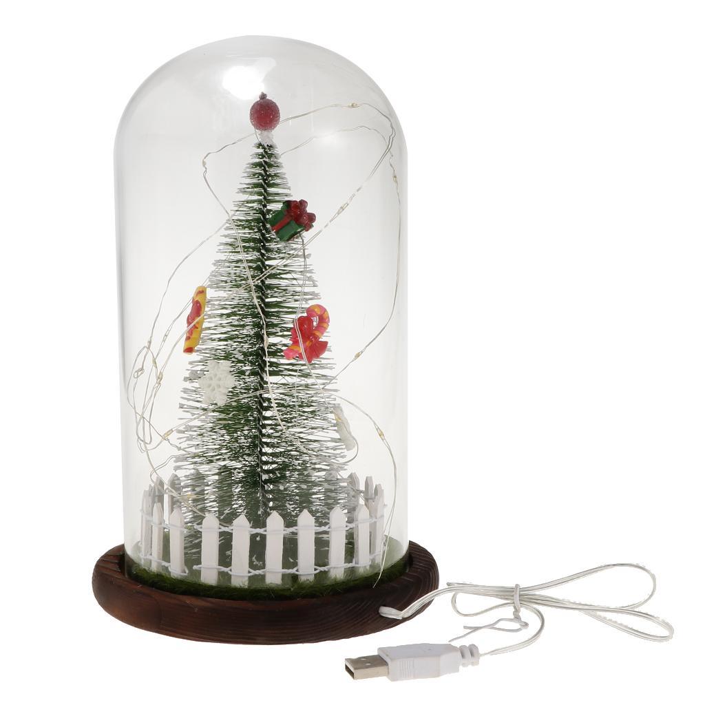 Christmas LED USB Night Light Xmas Tree Glass