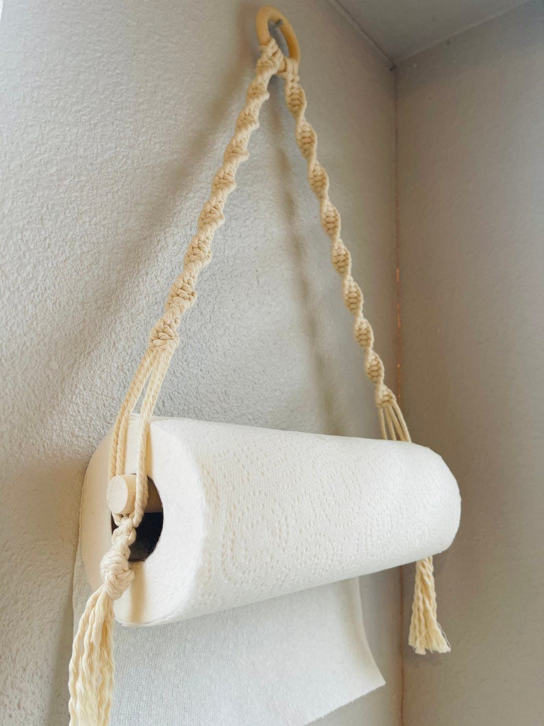 Dây Treo Giấy Cuộn , Dây Treo Giấy Vệ Sinh, Dây Treo Khăn Tiện Lợi. Tết Thủ Công Macrame. DT004