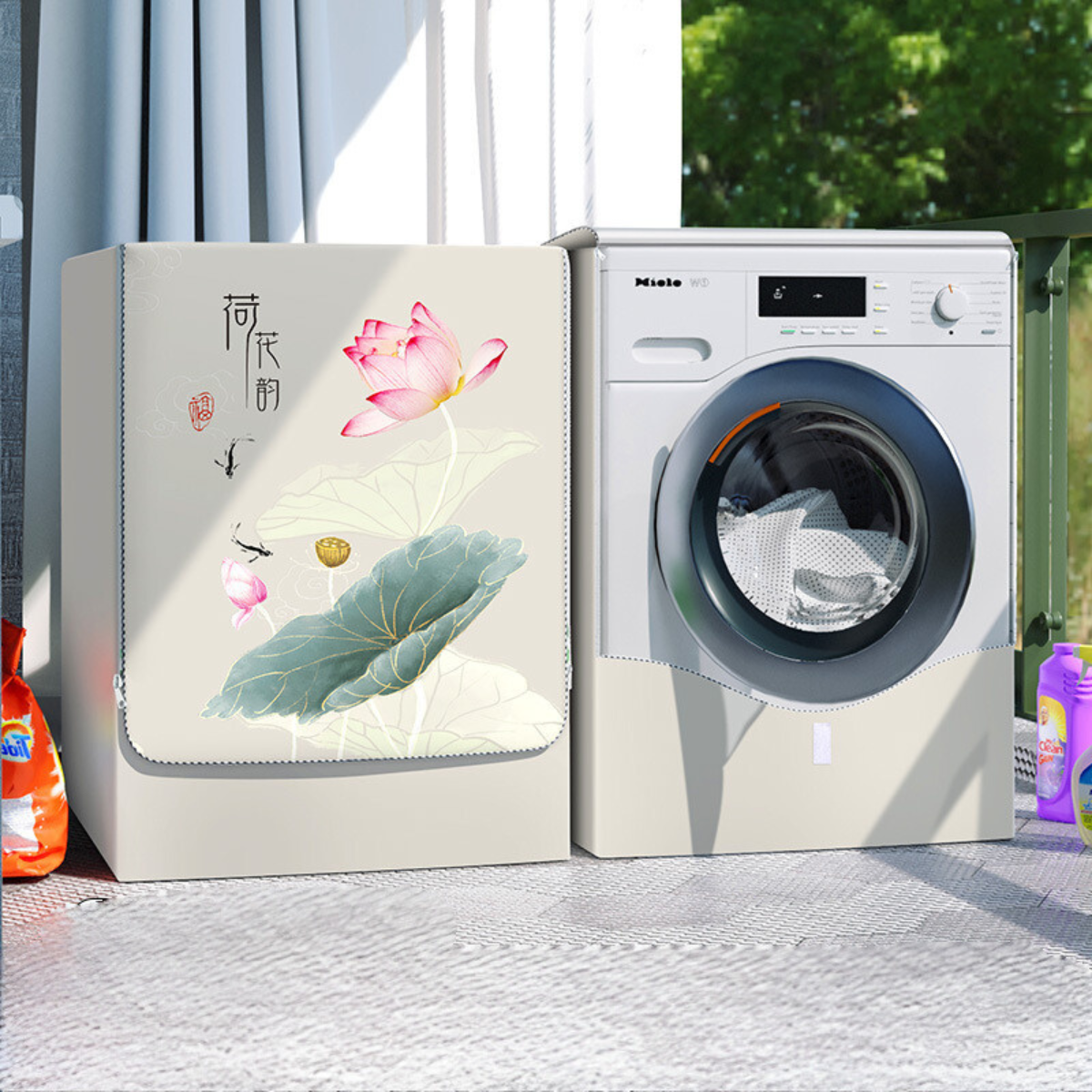 Bọc máy giặt cửa ngang Trùm máy giặt cửa trước vải bạt cao cấp loại dày đẹp
