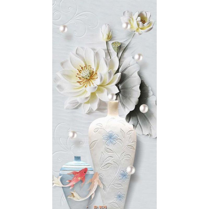 Tranh dán tường Tranh Bình Hoa thanh bình , Tranh dán tường 3d hiện đại