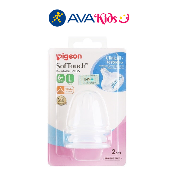 Núm ti silicone Pigeon siêu mềm plus Nhật Bản (L)