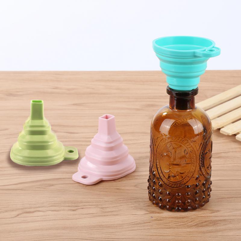 1pcs Mini Foldable Funnel Collapsible Silicone Portable Soft Home Household Liquid Dispensing Kitchen Tools Gadgets Colander
