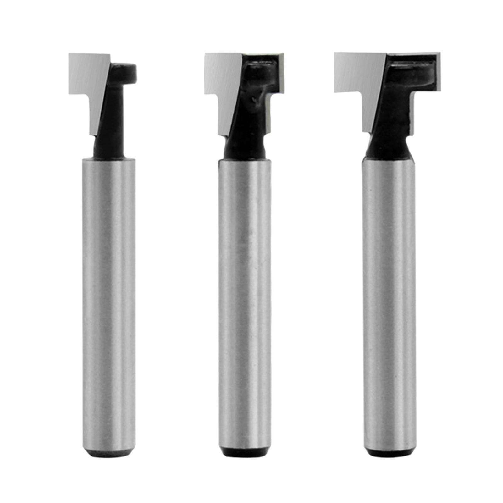 3x T-Slot Cutter Router Bit 6.35mm T Slotting Milling Cutter for Carpenter