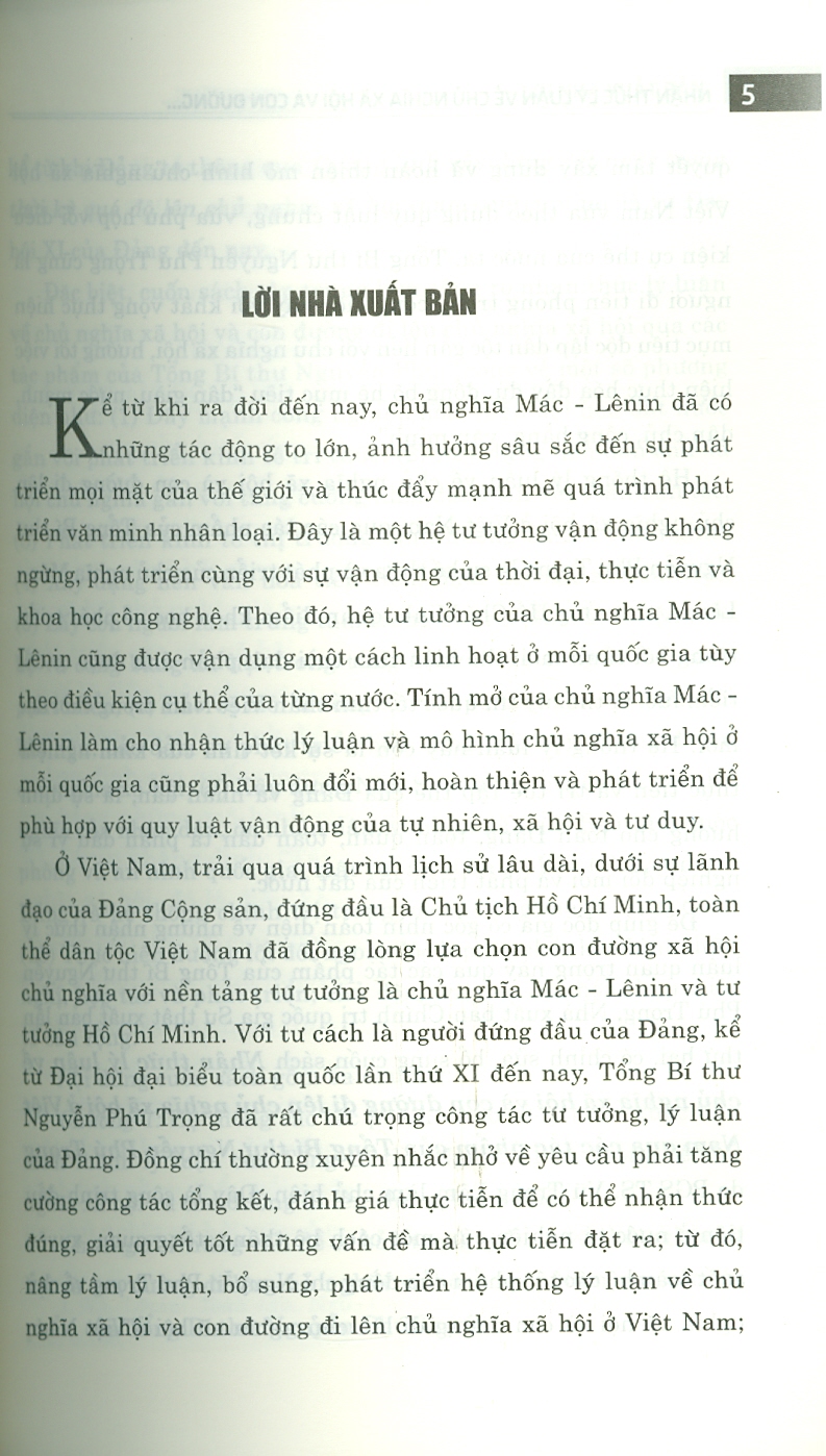 Nhận Thức Lý Luận Về Chủ Nghĩa Xã Hội Và Con Đường Đi Lên Chủ Nghĩa Xã Hội Ở Việt Nam - Qua Các Tác Phẩm Của Tổng Bí Thư Nguyễn Phú Trọng (Sách Chuyên Khảo, Xuất Bản Lần Thứ Hai, Có Chỉnh Sửa, Bổ Sung)