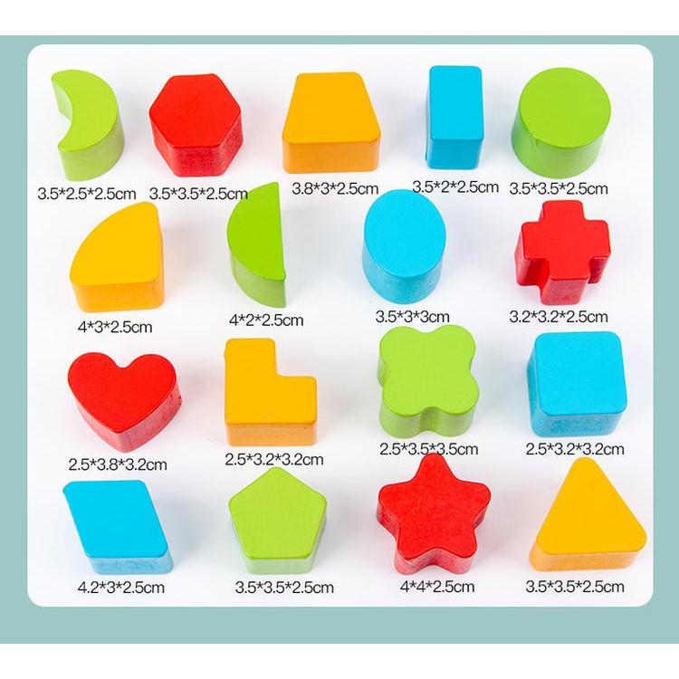 Đồ chơi Xe kéo thả hình khối và số đếm bằng gỗ loại đẹp cho bé