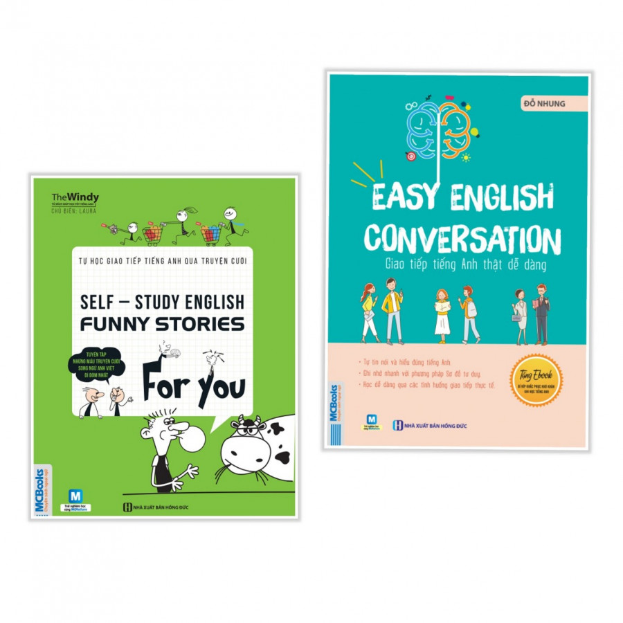 Combo 2 cuốn  Tự Học Giao Tiếp Tiếng Anh Qua Truyện Cười+Giao Tiếp Tiếng Anh Thật Dễ Dàng ( Tặng kèm bookmark thiết kế)