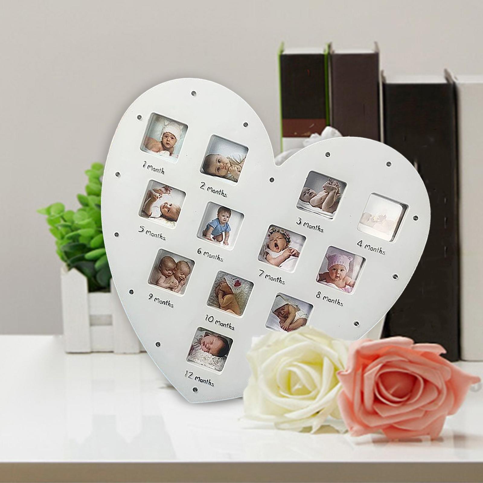 Heart Shape Baby First Year Frame for Party Decorations Birthday Newborn