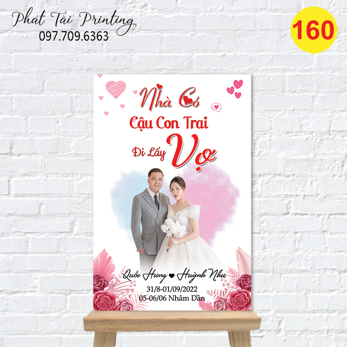 Bảng Welcome trang trí đám cưới MS 160