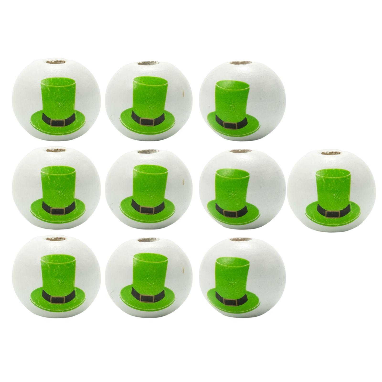 10Pcs ’S Day Wooden Beads smooth Polished for Handicrafts