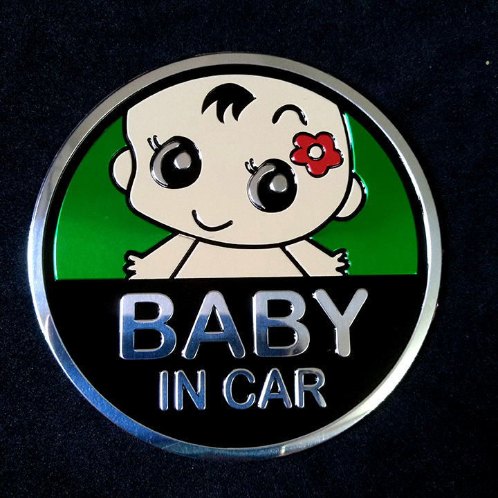 Logo dán kim loại BABY IN CAR