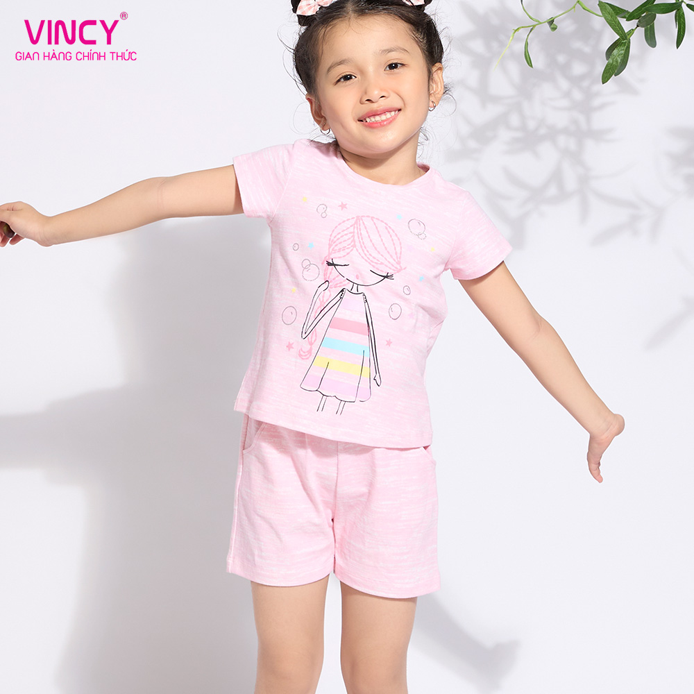 Bộ shorts thun bé gái Vincy KST020W11