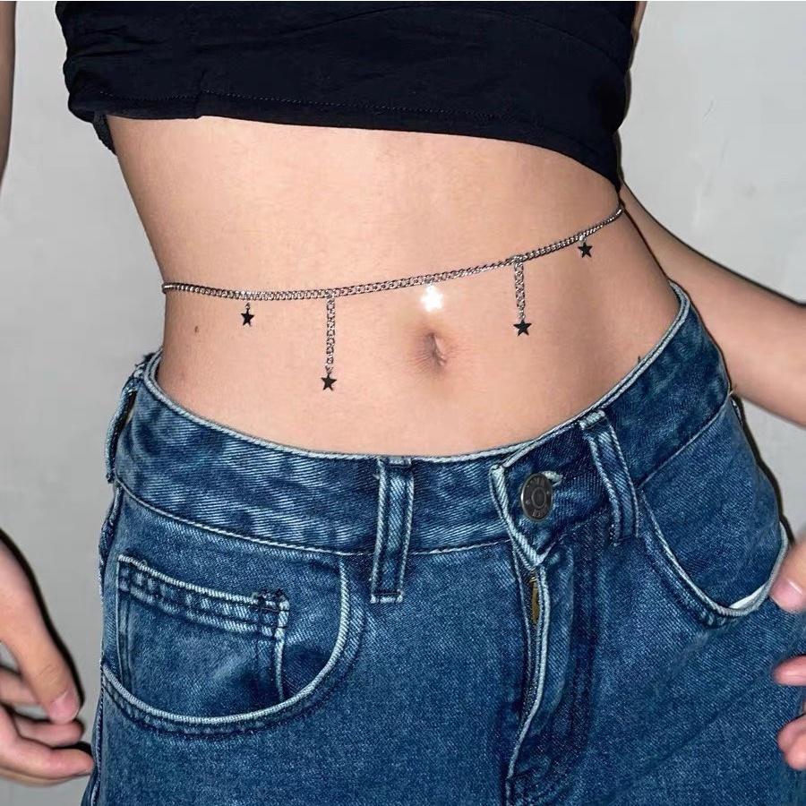 Chain thắt eo phụ kiện trang trí nổi bật vòng eo được sử dụng khi mặc áo croptop, bikini