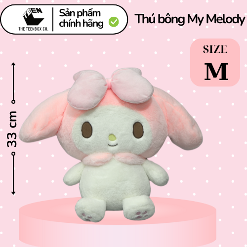 Thú bông My Melody  M, Gấu Bông Sanrio Chính Hãng, Quà tặng đáng yêu, Sản phẩm chính hãng, Phân phối bởi Teenbox