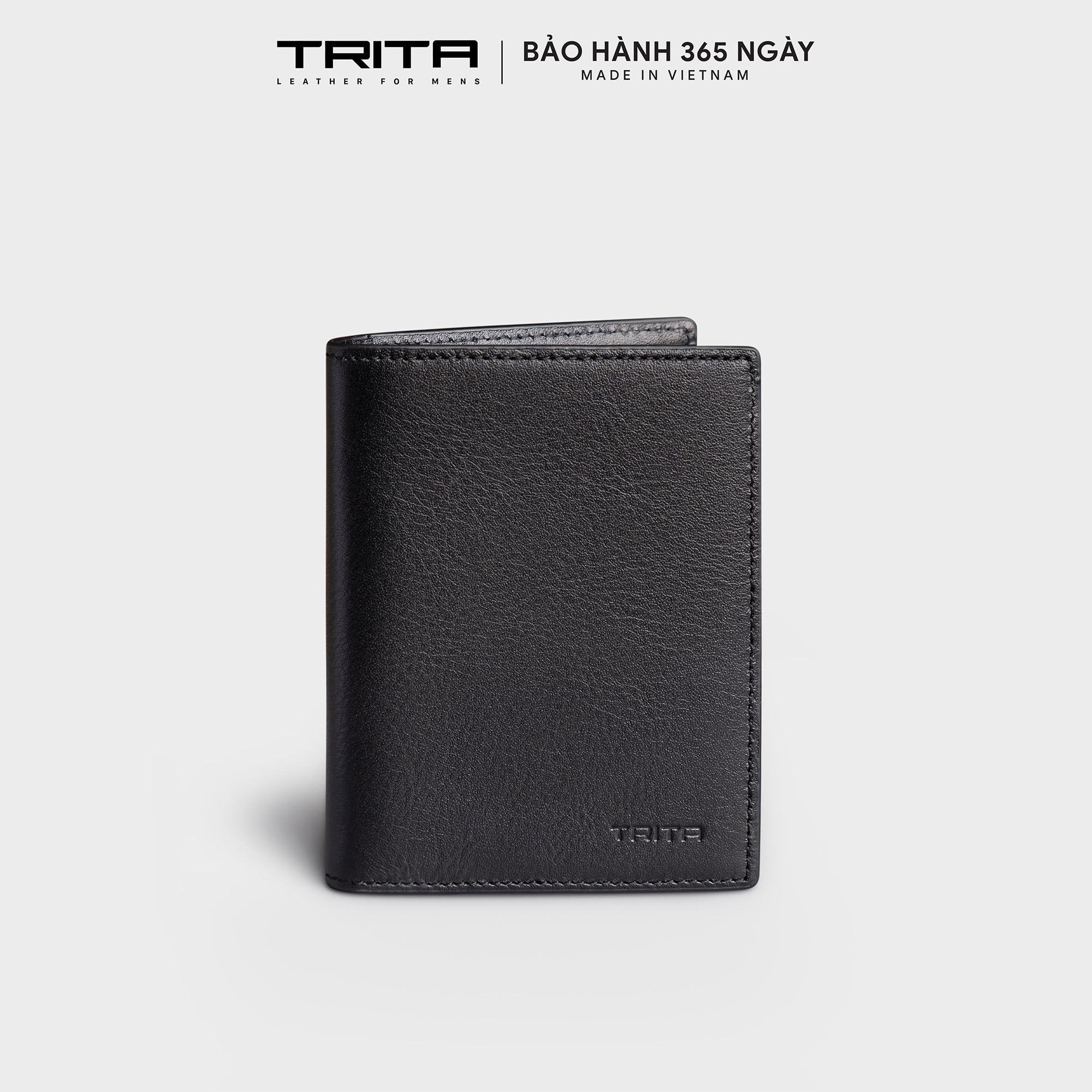 Ví nam da bò Trita ( Thời trang nam dáng đứng basic - Ví da RVN22 )