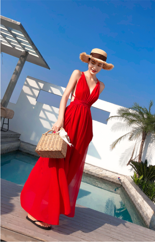 Váy Maxi Xẻ Tà Đi Biển Đẹp