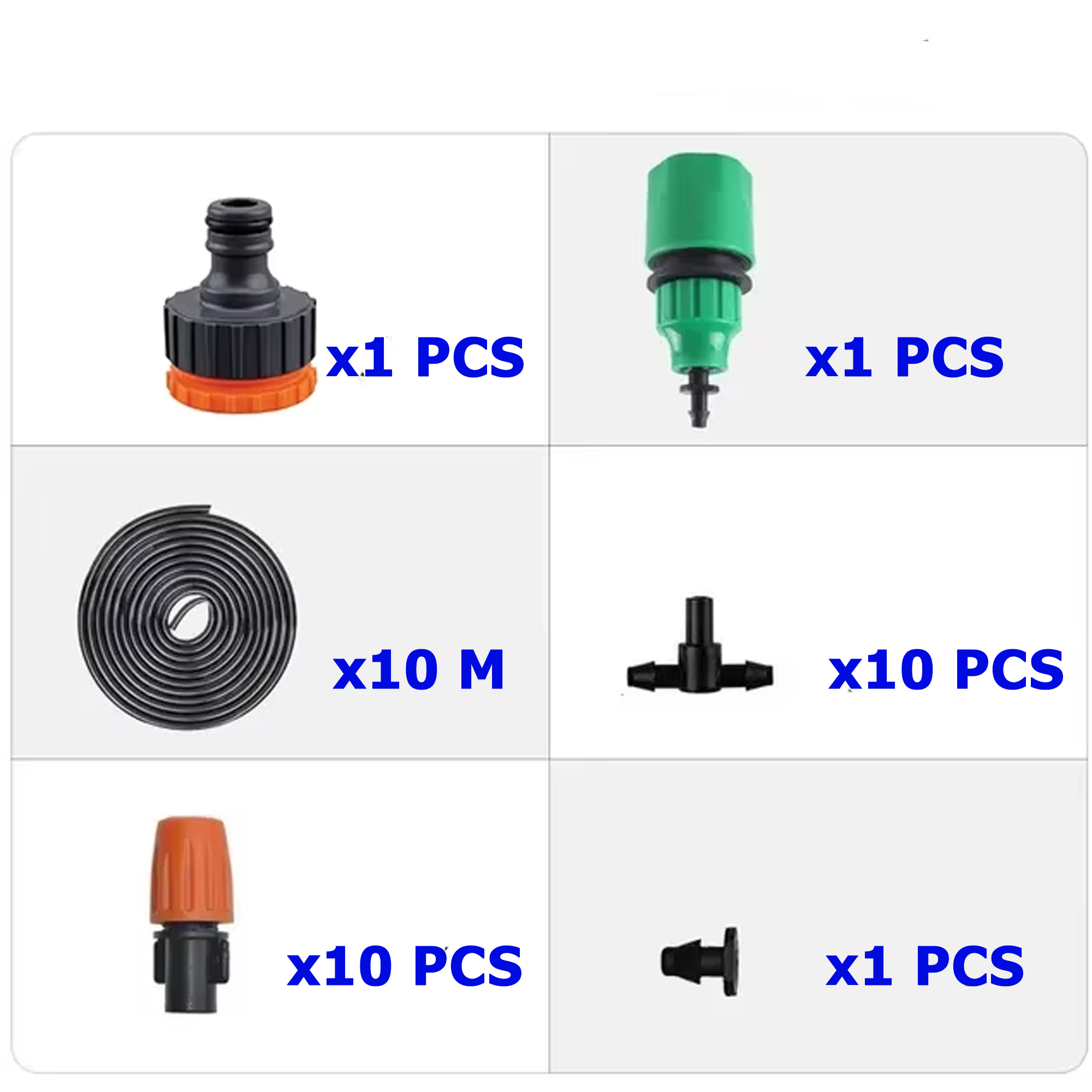 Bộ tưới cây tự động, phun sương, tưới nhỏ giọt cho vườn nhỏ trên ban công, vườn sân thượng gồm 10 béc phun sương và 10 mét ống vòi tưới