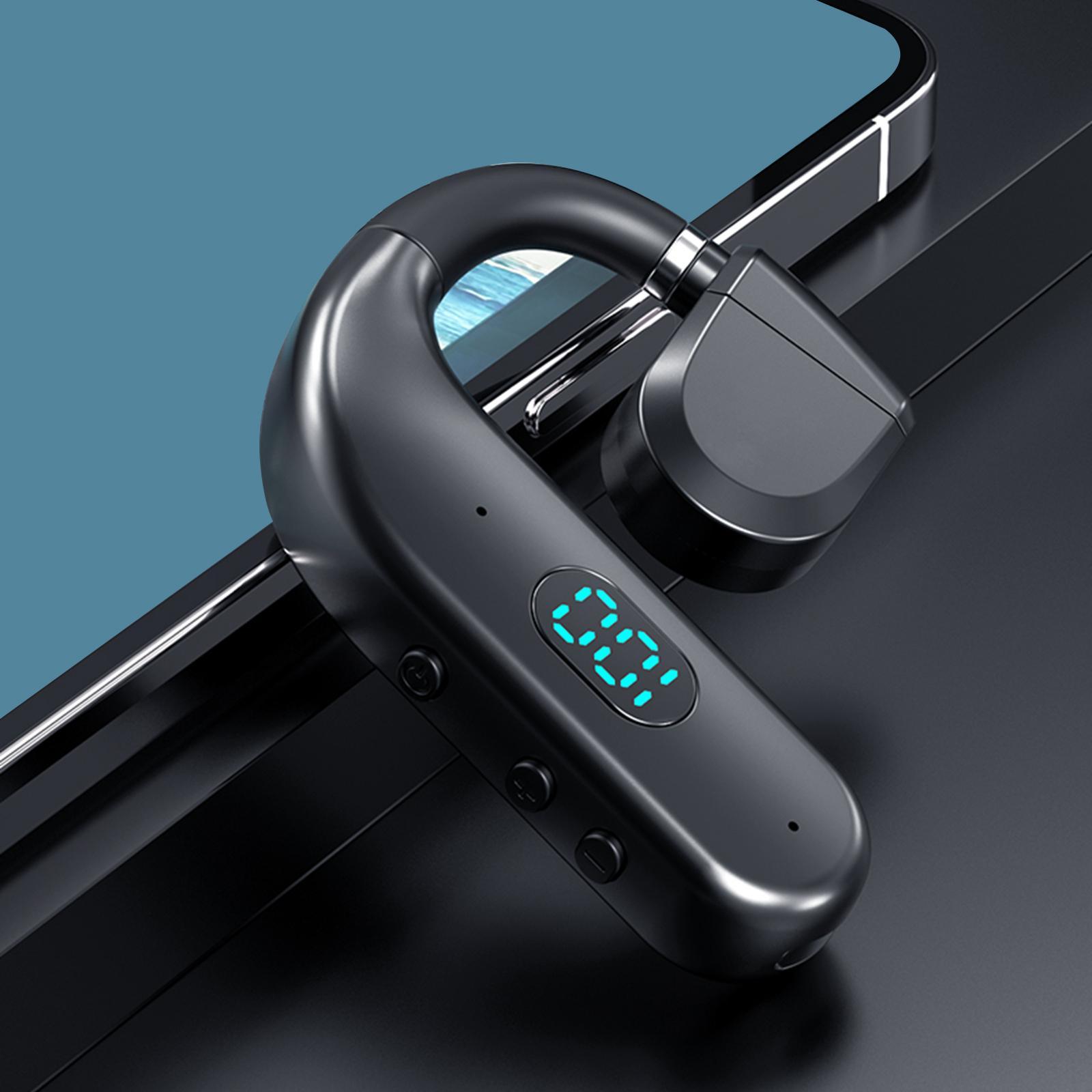 Single Ear Headphones Earbuds Earhook Noise Cancelling V5.3 Rotating Long Standby Time Ear Hook Headset Clip Cordless Headset for Gyms Office