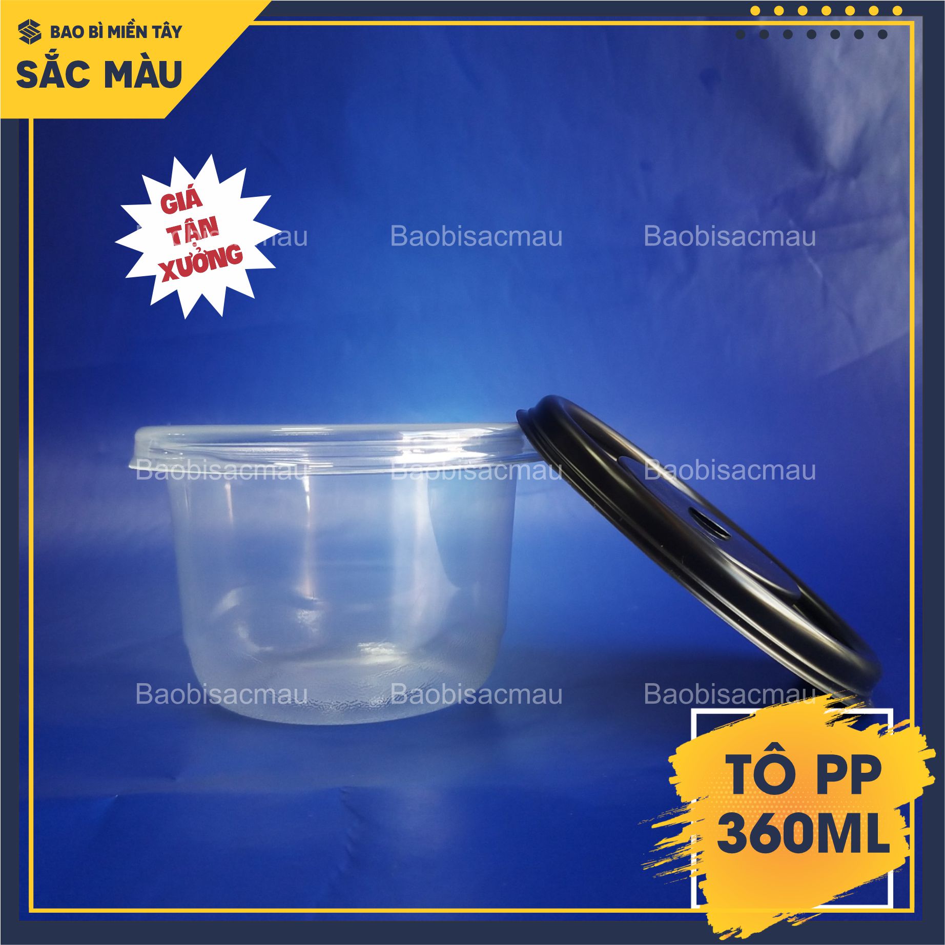 Set 50 Tô nhựa PP 360ml kèm nắp, tô nhựa đựng thực phẩm, chịu nhiệt tốt