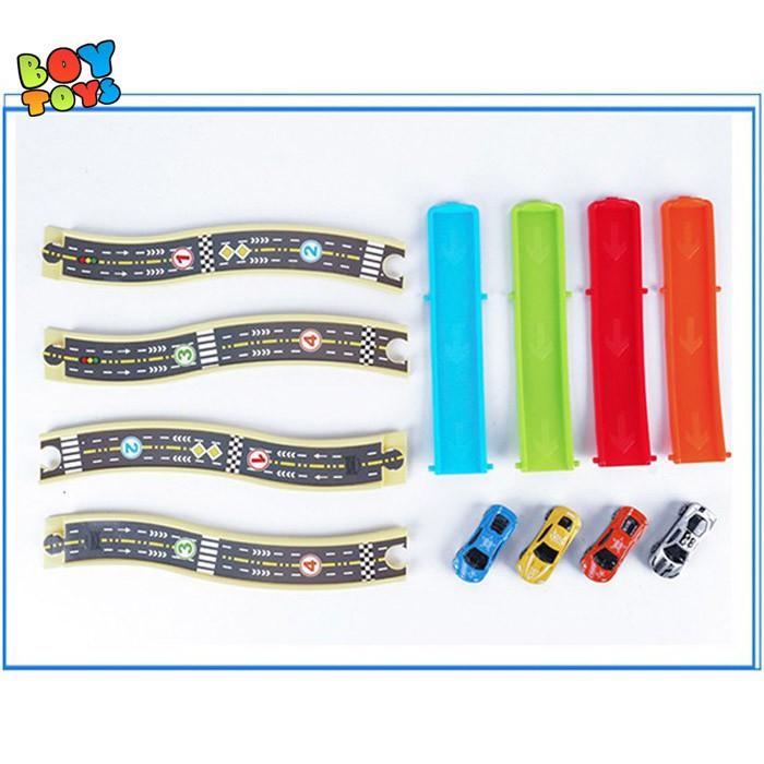 Bộ đồ chơi lắp ráp mô hình đường đua ô tô 4 tầng cho bé thỏa sức sáng tạo
