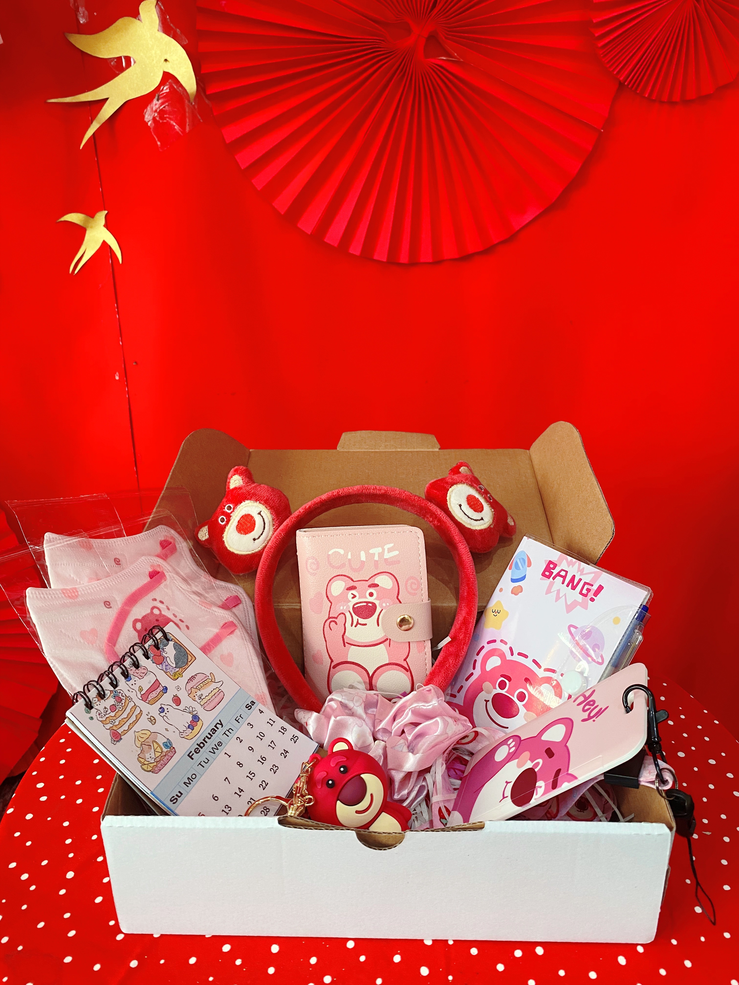 Hộp quà tặng Gấu hồng Losto cho bạn gái,em gái,người thương Valentine,8/3,Sinh nhật,Giáng Sinh