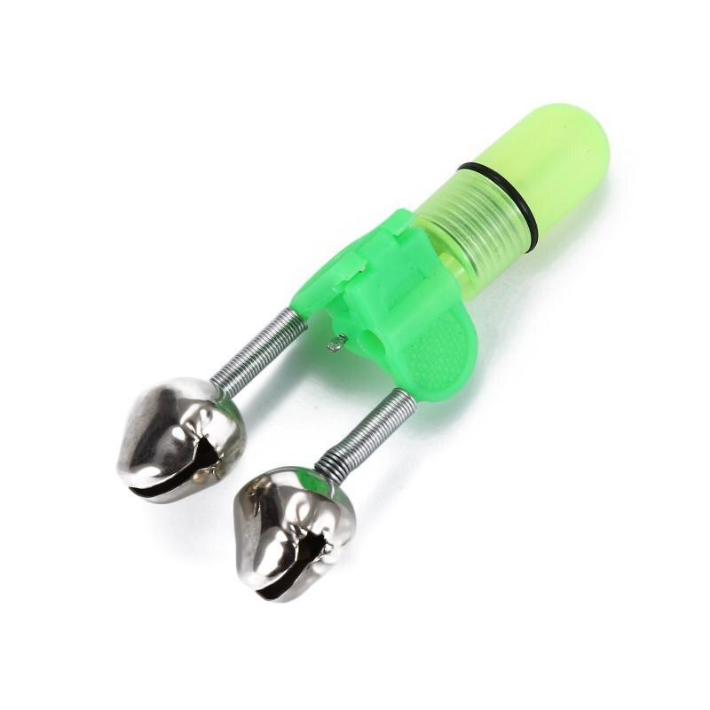 10Pcs/Set LED Night Fishing Rod Bite Bait Alarm Light Twin Bells Clip Alerter Accurate Signal Transmission Fishing Accessories