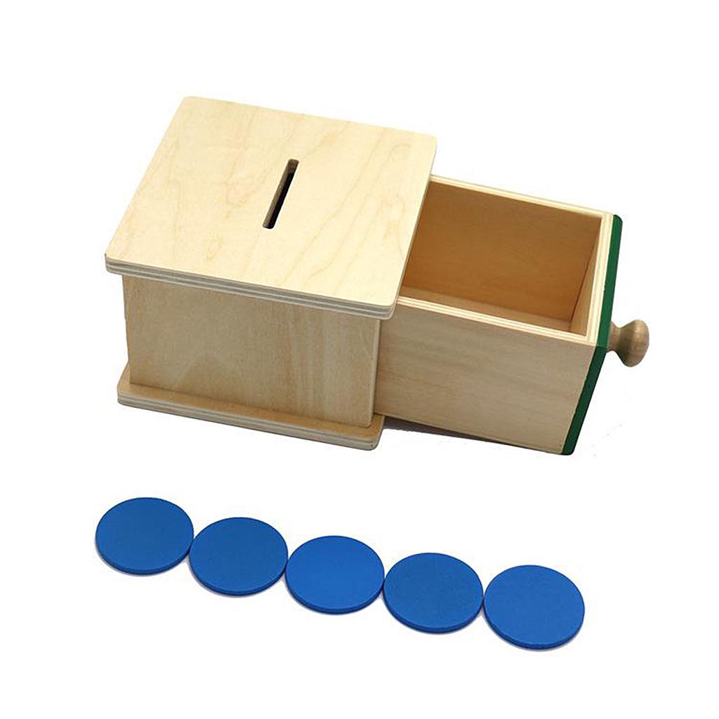 Coin Box Montessori Preschool Learning Educational Toy Creative Wooden Kids