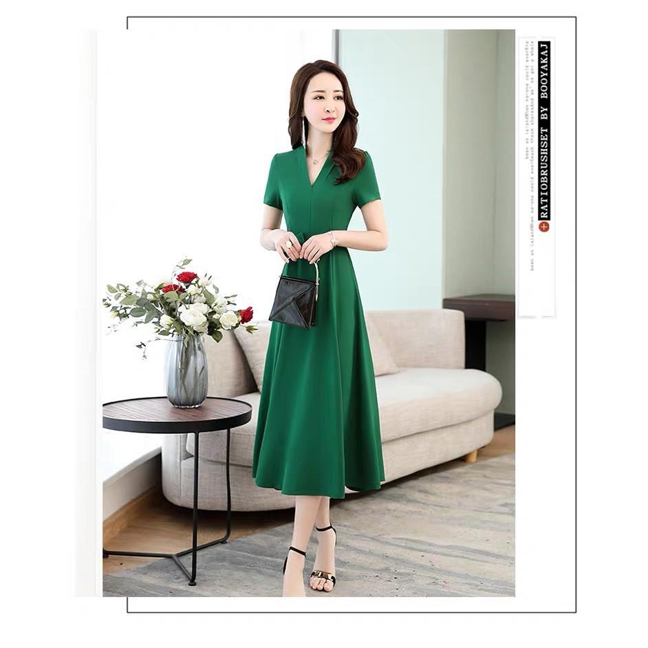 Đầm cổ V công sở quý phái