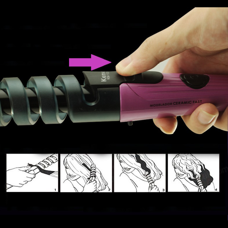 Máy uốn tóc xoắn ốc dễ dùng Kemei 1026