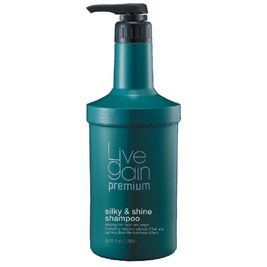 Dầu gội giữ màu Livegain Premium Silky &amp; Shine suôn mượt hương nước hoa Hàn Quốc 1200ml