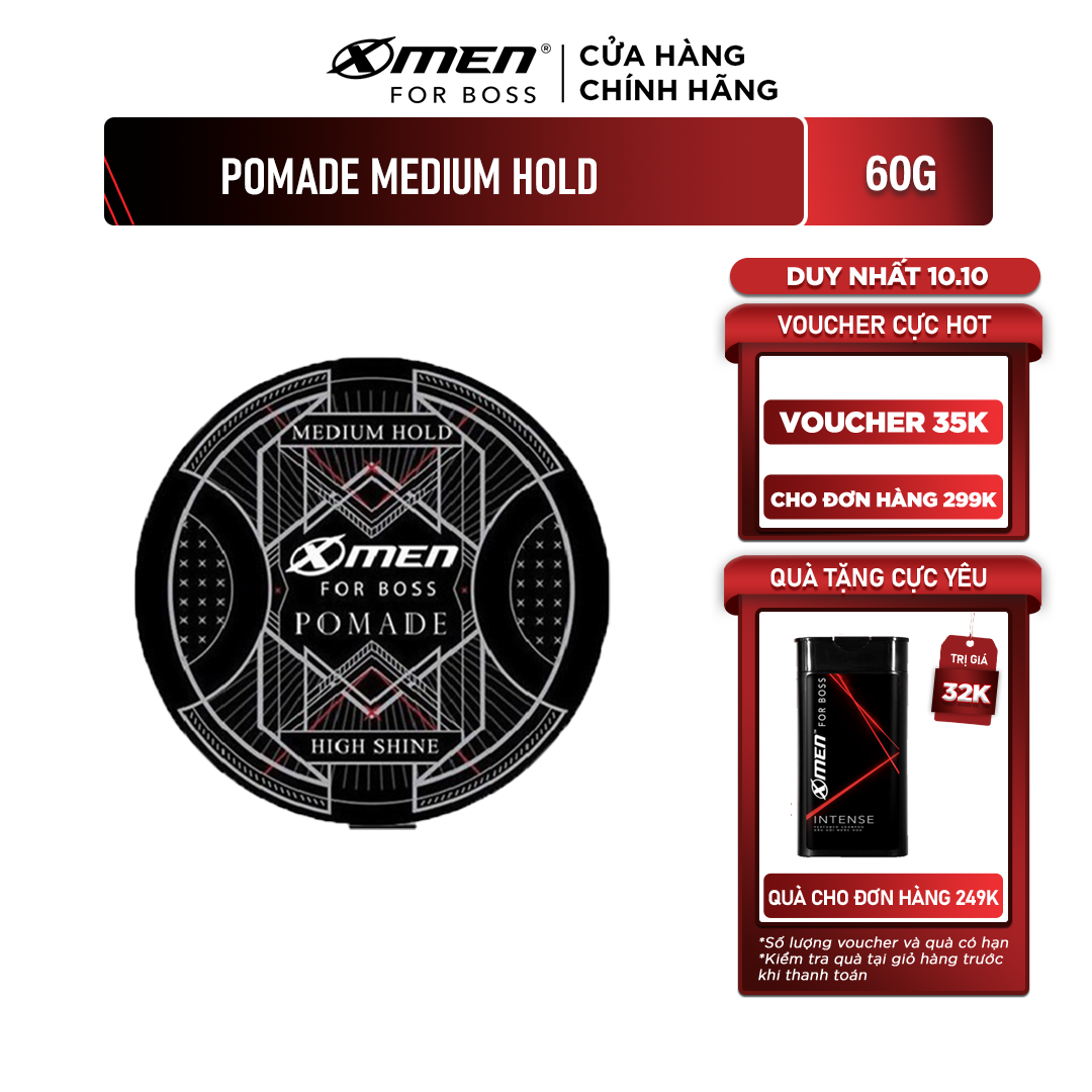 Pomade X-Men For Boss Medium Hold Vuốt ngược sành điệu