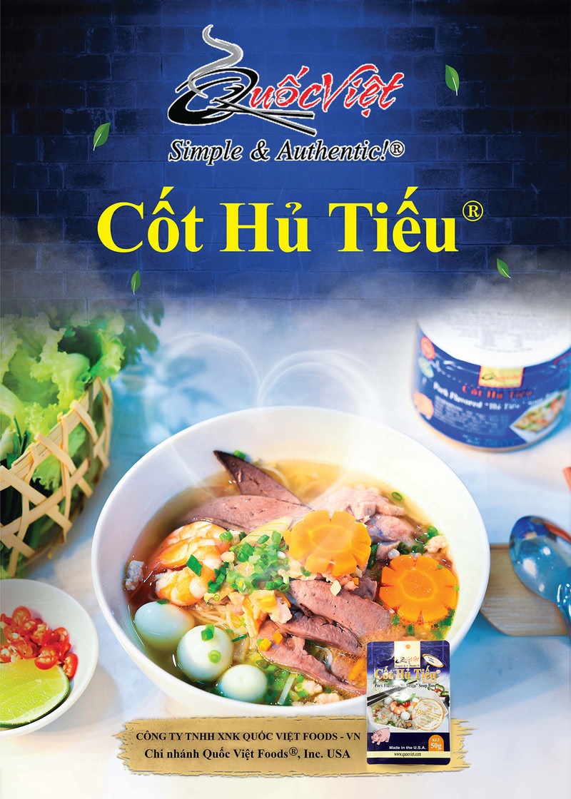 GIA VỊ NẤU CốtHủ Tiếu Quốc Việt Foods 50g-Gia vị hoàn chỉnh nhập khẩu