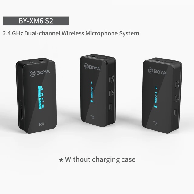 Mic thu âm Boya BY-XM6-S2 Ultracompact 2.4GHz Dual-channel Microphone , Hàng chính hãng