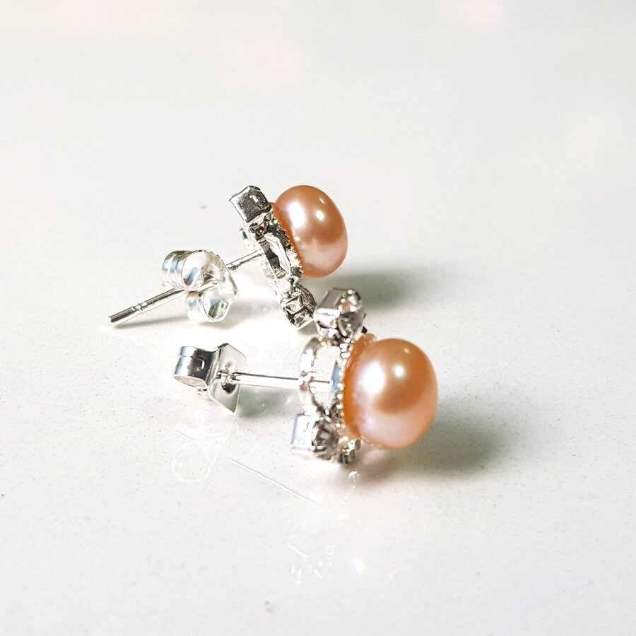 Bông Khuyên Tai Ngọc Trai Kiểu Nụ Cánh Sen - Trang Sức Cô Tấm - Lotus Pearl - CTJ6806